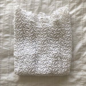 White Floral Knit Top